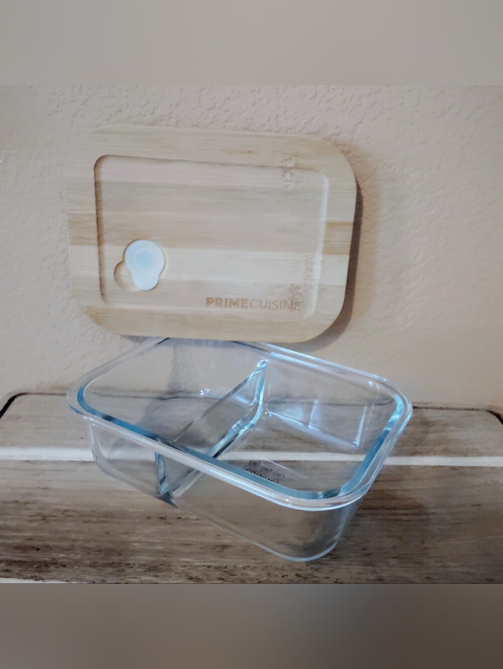 Bamboo Lid Glass Meal Prep Container - Clear/Natural